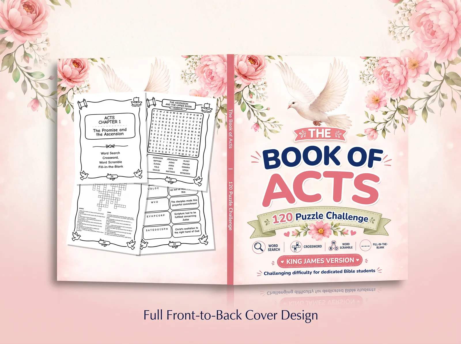 Full front-to-back paperback cover of the Book of Acts puzzle book